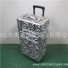 厂家直销化妆箱首饰箱收纳箱拉杆箱斑马纹双开拉杆箱化妆箱