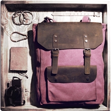 双肩包女韩版帆布包包潮男背包疯马皮旅行包学院风休闲爆款