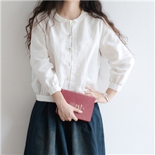 衣服批发衬衣女大码修身棉麻复古衬衫女士打底衫长袖文艺女装
