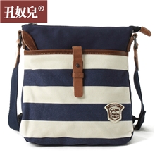 条纹海军风休闲包潮韩版帆布包女单肩斜挎包学生帆布包批发