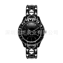 2013厂家直销高档品牌黑色防水陶瓷手表手表批发一件代发