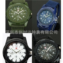 外贸热卖军表编织表带石英表士军表手表