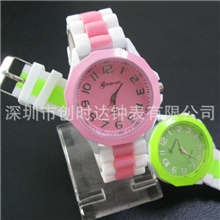 厂家直销八角内日内瓦硅胶手表最新款GENEVA日内瓦硅胶手表