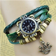 外贸爆款复古手表批发纯手工编织女士手链表女神之冠多色现货