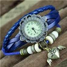 工厂直销复古手链表镂空雕花女士手链表青古铜天使之翼吊坠