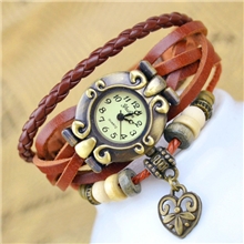 工厂价现货不断货仿古牛皮复古手表女士手链表批发