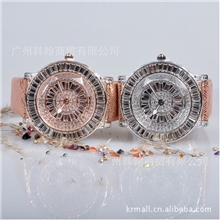 韩国新款上市粉色水晶女表少女情怀镀膜水晶玻璃手表JW2875