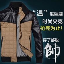 七皮狼2013新款夹克男装秋冬青年休闲外套男士保暖立领茄克衫男