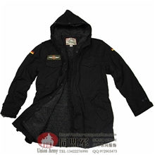 同盟军专柜正品户外军品冲锋衣德军可拆卸两穿驼绒大衣棉服棉大衣