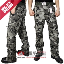 同盟军101空降师野外生存军裤伞兵裤男女同款暗灰迷彩户外裤
