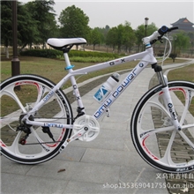 26寸一体轮山地自行车/喜马诺铝合金山地车碟刹自行车