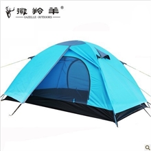 徽羚羊户外双人双层压胶铝杆帐篷野营帐篷2013厂家新款热销1