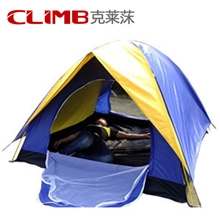 户外双人双层双门防风防雨防紫外线野营3-4人帐篷情侣休闲帐篷