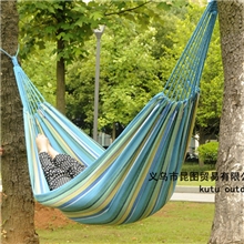 批发户外单人彩色吊床野营棉布吊床送布包