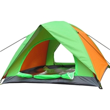 批发2013款加强型抗风3-4人野营帐篷2*2米露营帐篷双层双开门