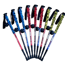 正品CLB丛林豹彩EVA手柄超轻铝合金7075三节直柄登山杖健走拐