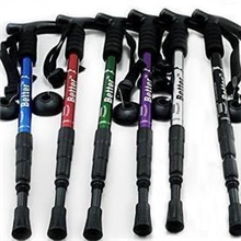 批发供应百特厂/四节弯柄多功能登山杖/铝合金登山杖