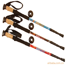 [WUXIAN品牌]EVA+软木超轻三节直柄/直握/含碳量80%登山杖