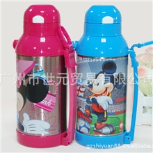 供应批发迪斯尼保温杯吸管儿童壶隐形背带儿童吸管壶650ML5635