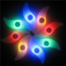 自行车硅胶灯钢丝辐条灯单色柳叶灯红绿蓝风火轮装饰灯批发