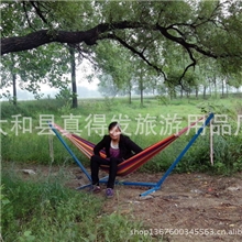 厂家批发户外帆布单人吊床,送绑绳布袋,质优价廉批发每个15元。