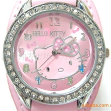速卖通，ebay批发HelloKitty猫手表，石英手表，KT猫皮带手表