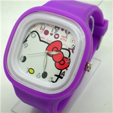 全网热卖时装hellokitty炫彩女士硅胶果冻手表个性学生手表