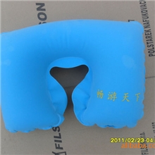 供应批发充气植绒枕头保健枕头,航空枕头旅行三件套