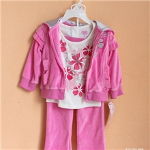 卖完了！女童套装女童天鹅绒3件套儿童天鹅绒套装younghearts