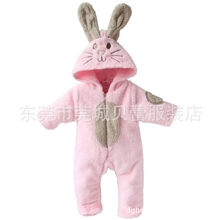 造型哈衣小兔子毛毛双层包屁衣哈衣外贸童装宝宝连体衣