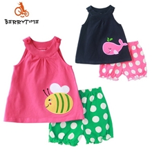 Berrytime外贸(高品质)短袖套装童套装外贸女童套装1809