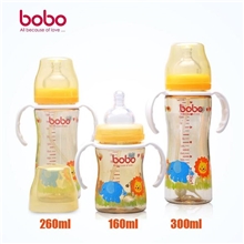 BOBO乐儿宝PPSU宽口径带把手自动吸管奶瓶BP631632bp628