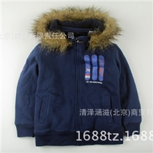 外贸原单童装批发okaidi加厚大羊羔绒卫衣厚实保暖