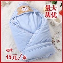 婴儿舒爽包被1米加厚新生婴儿宝宝脱胆抱被纯棉水晶绒抱被