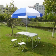 高质量手提式铝合金折叠桌椅套装便携广告桌折叠桌