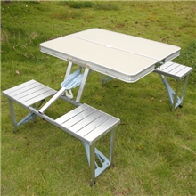 厂家直销热卖手提式铝合金折叠桌椅套装便携广告桌折叠桌