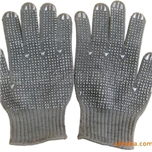 涤纶+钢丝点珠防割手套、耐切割手套+劳保手套、搬运铁板手套
