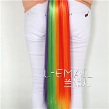 【兰媚儿】义乌假发批发时尚长直发个性彩色我的小马驹马尾pj27