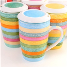 批发杯子时尚彩色杯子浮雕七彩杯四款送礼精选II0259