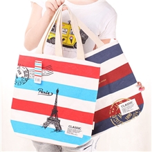 购物袋环保袋海军风条纹建筑帆布包四款时尚手提袋19463