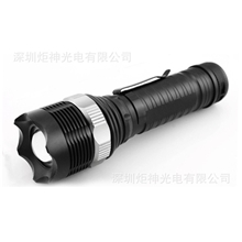 T6强光电筒LED强光手电升级旋转变焦充电铝合金强光手电厂家