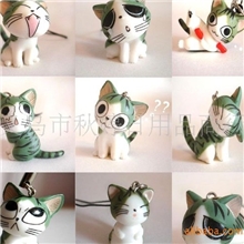 手机挂件起司猫手机链日本憨豆家族最新款手机链