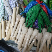 生产批发木柄涤棉跳绳/葫芦柄跳绳/儿童木柄跳绳