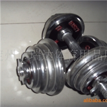 电镀，红字，标准重量哑铃，,20公斤包胶杆电镀哑铃