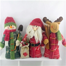 圣诞老人摆饰圣诞节布艺摆饰圣诞人物摆件毛绒布偶