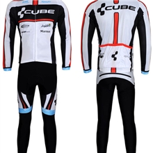 供应CUBE冬季抓绒骑行服个性设计厂家生产COOLMAX面料骑行服