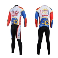 供应cofidis车队春秋长袖骑行服厂家生产定做车队版骑行服设计