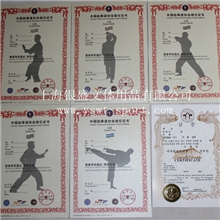 厂家直销最新版跆拳道证书（中文版）级别证书,跆拳道协会证书