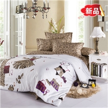 纯棉活性印花南通豹纹床上四件套床笠不褪色不起球厂家批发