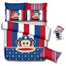 热卖床品套件133x72活性印花纯棉四件套大嘴牛仔猴卡通四件套